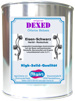Eisen-Schwarz 750ml Blechdose Hartölfarbe Rostschutzfarbe Ölfarbe öko
